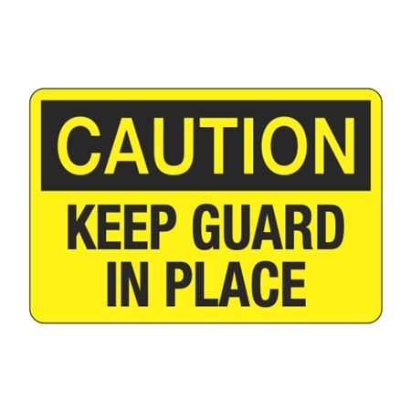 Caution Keep Guard in Place Decal
